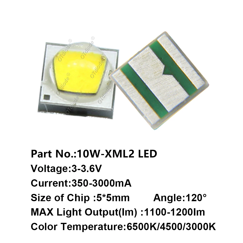 5 Stuks 5W 8W 10W High Power Led Diodes 50-l2 Xml T6 3-3.6V 5*5Mm Chip Diodes Warm Koud Wit Keramische Substraat Zaklamp Onderdelen - afbeelding 1
