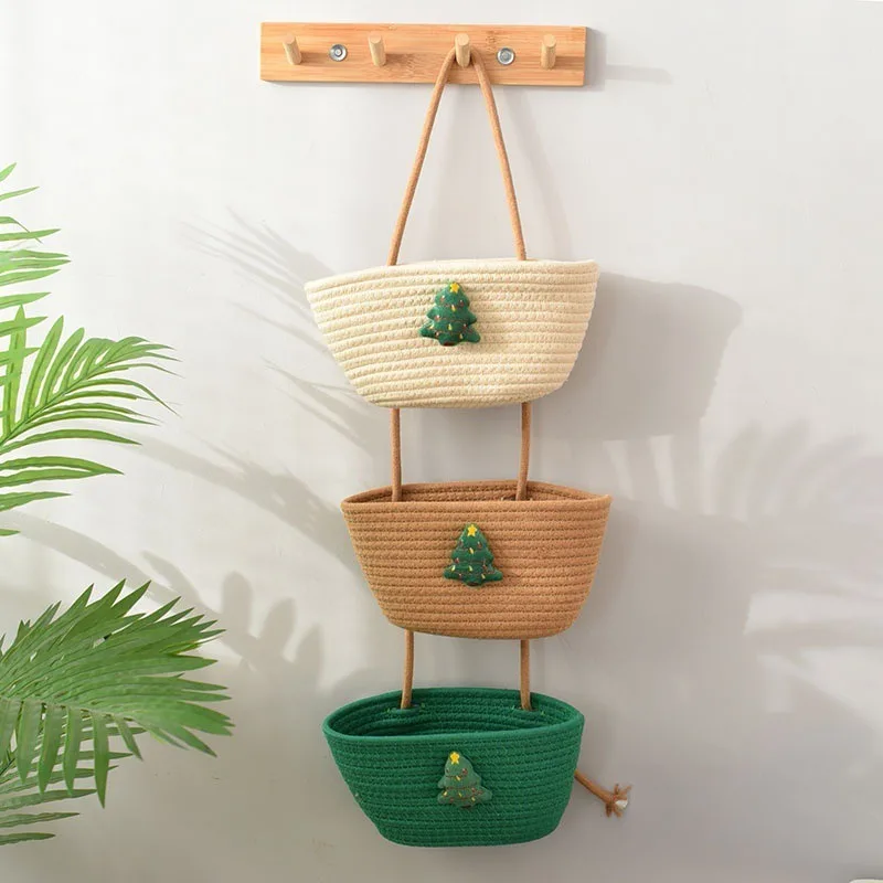 

Полка для спальни, гостиной, декоративная подвесная корзина, милая цветочная корзина ручной работы, подвесное хранилище для входа
