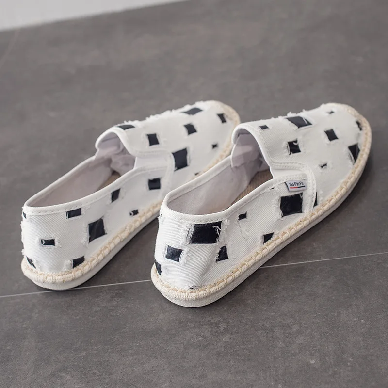 Casual Shoes for Men Canvas Shoes Fisherman Espadrille Homme Loafers Men Barefoot Slip on Shoes Men Breathable Zapatillas Hombre
