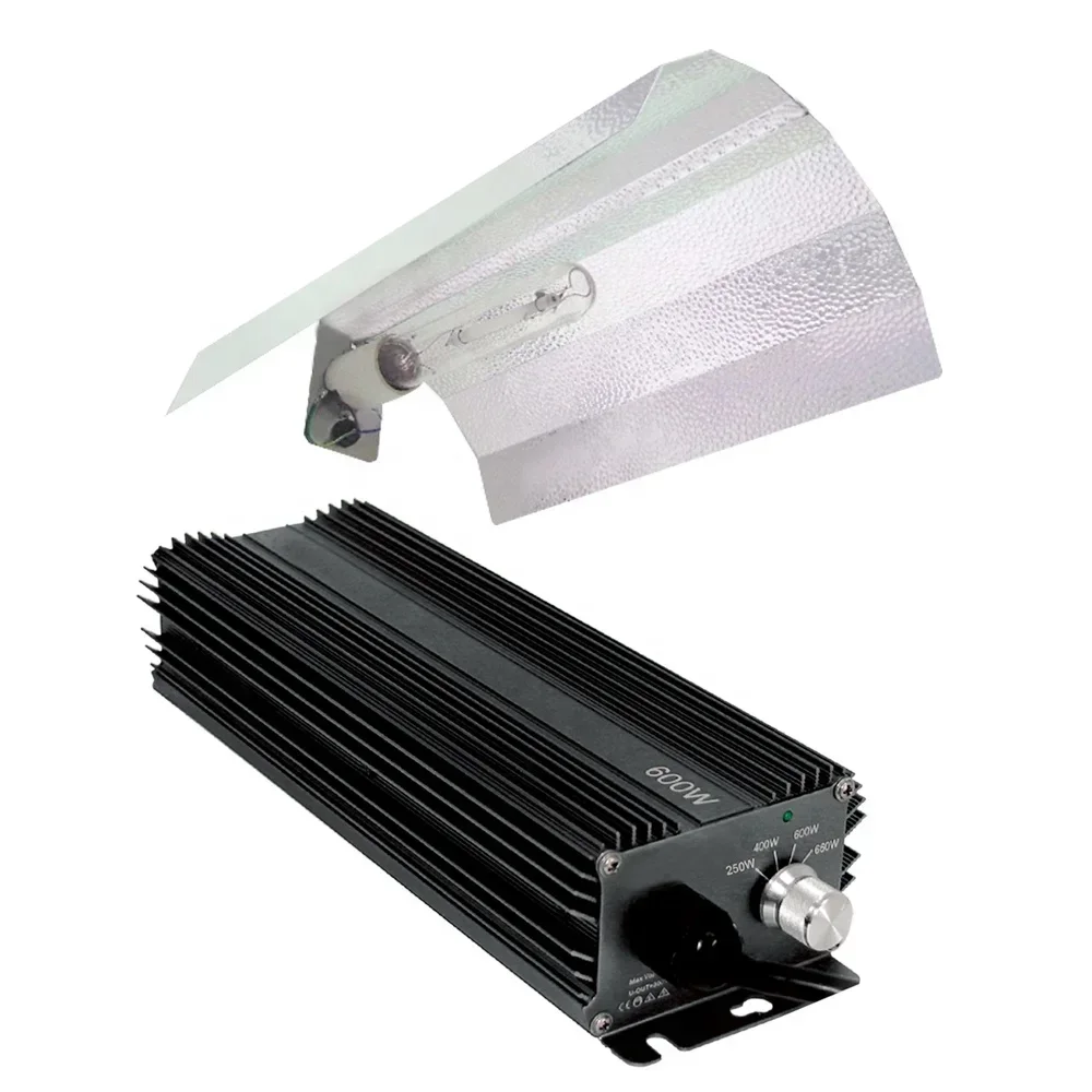 Hydroponics 600w Dimmable Ballast Hps Bulb Reflector Digital Indoor Grow Light Kit Hot sales