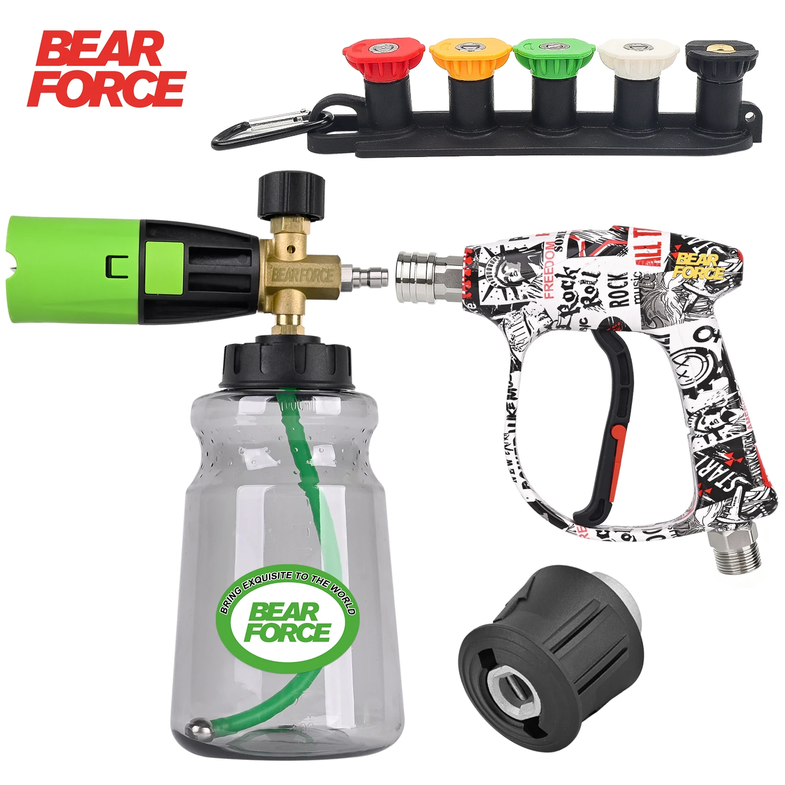 bear-force-pressure-washer-spray-gun-set-foam-cannon–wide-mouth-snow-foam-lance-soap-dispenser-for-car-washing-1l-bottle