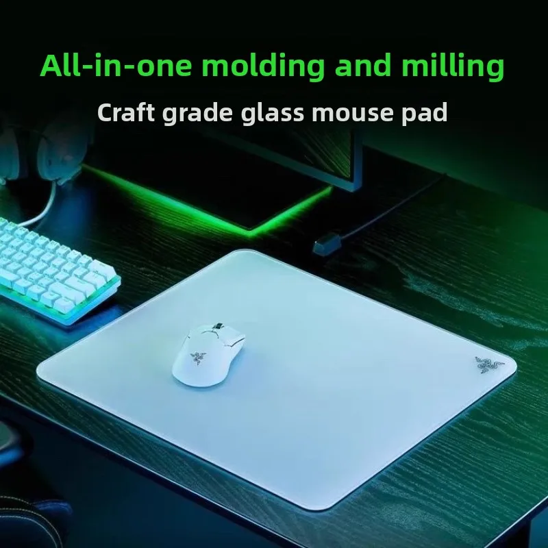 

Стеклянный коврик для мыши Razer ATLAS Emperor Butterfly Etching Coating Process Нескользящее силиконовое дно Большой размер 40*45 см Игровой коврик