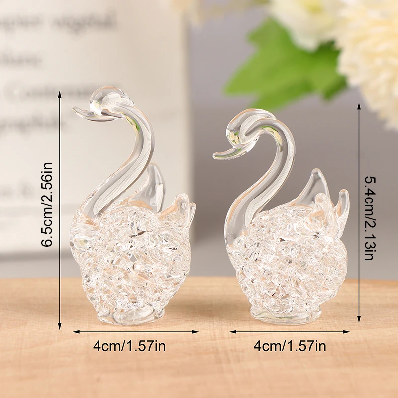 1Pc Crystal Swan figurine Glass Animal Ornament Swan Crystal Figurines Home Desk Decoration Miniature Creative Gift