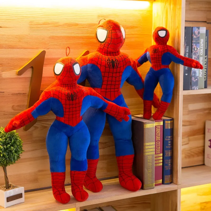 40/55/70cm SpiderMan Plush Toys Superheroes Cartoon Dolls Soft Pillow Plushie Stuffed Toys for Children Gifts Birthday Disney