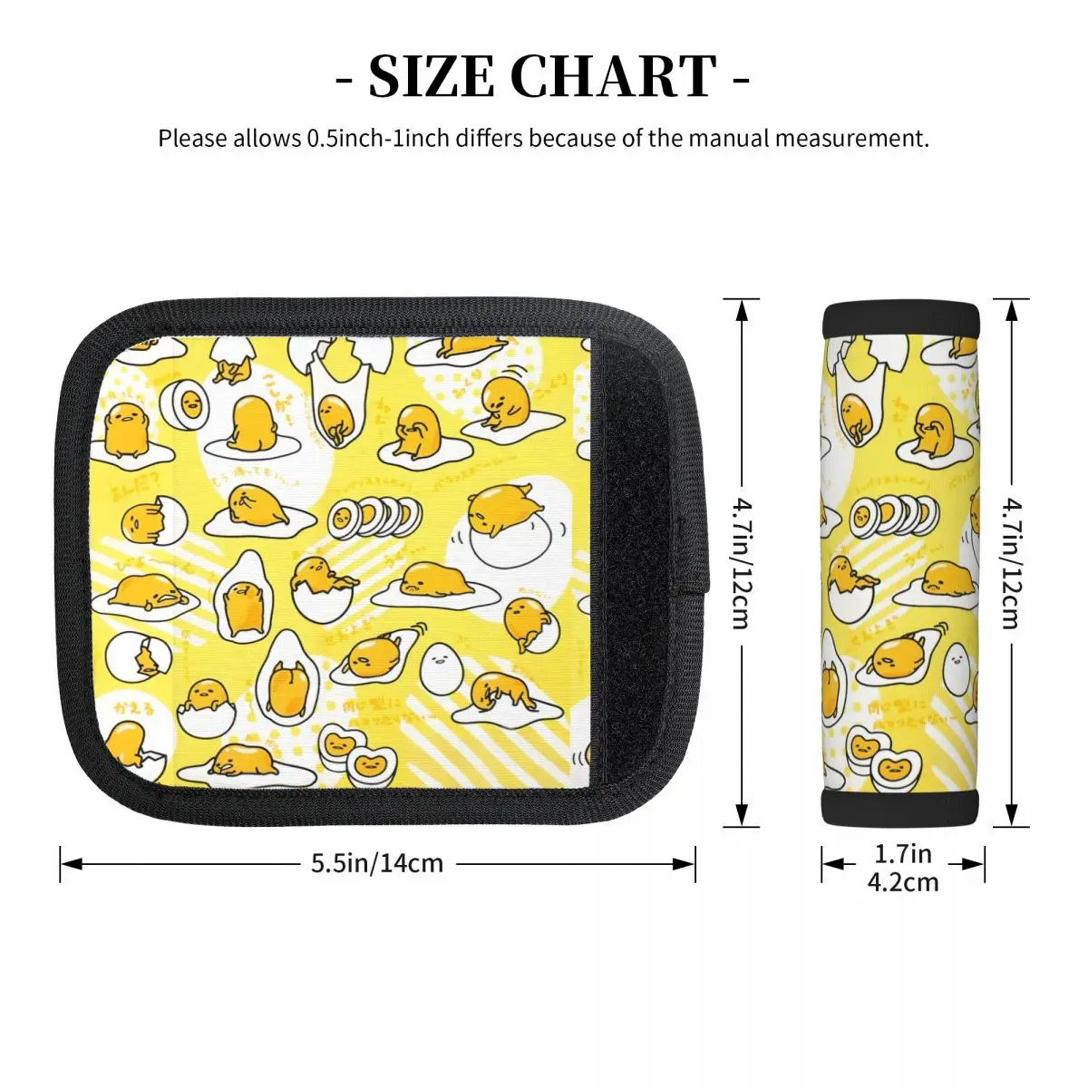 مخصص أنيمي Gudetama الكرتون الأمتعة مقبض التفاف حقيبة معرف 2 حزمة مقبض الثلاجة