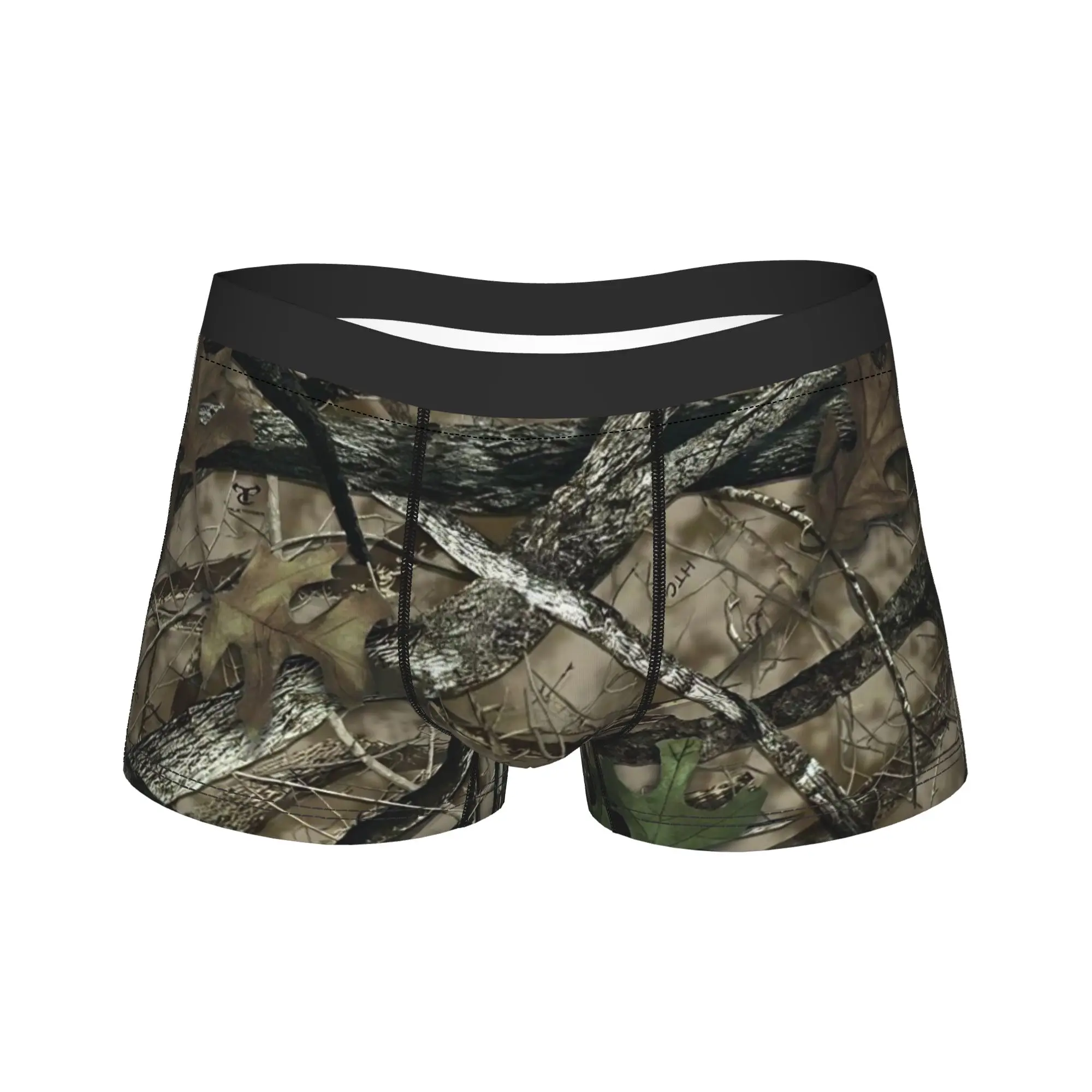 Green And Brown Camo  Underwear  Males Panties Custom Comfortable Boxer Shorts Quality Boxer Brief Plus Size