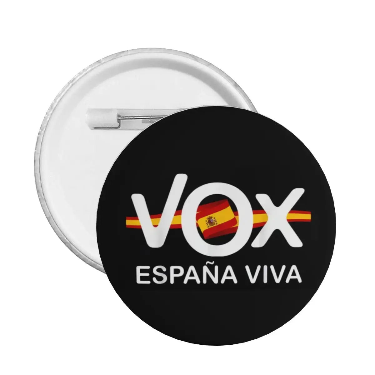 Spanish Political Party Pin Back Buttons Personalize Spain Vox Logo Flag Brooch Badge for Backpack Pinback Birthday Gift