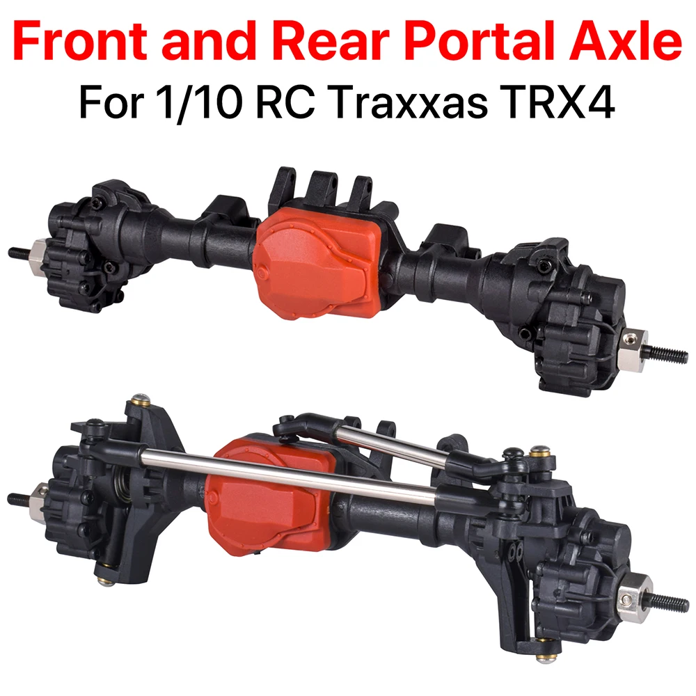 AUSTARHOBBY Metal RC Portal Axles 1/10 Front and Rear axle with T-lock Differential for Traxxas TRX-4 Axle RC Car Upgrades Parts