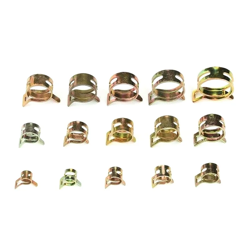ABUP-115PCS 6-22Mm Spring Hose Clamps + Manual Pliers Zinc Plated Gas Water Hose Clamp Metal Tools Assortment Kit