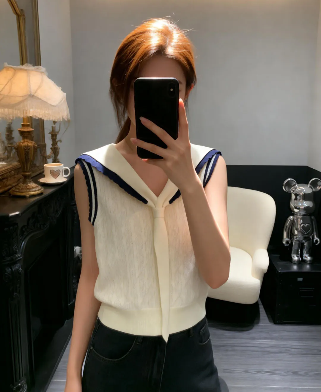 

High-Quality Fashionable Sleeveless Sailor Style Women's Knitwear Top Quality Material Stylish Design Comfortable Fit