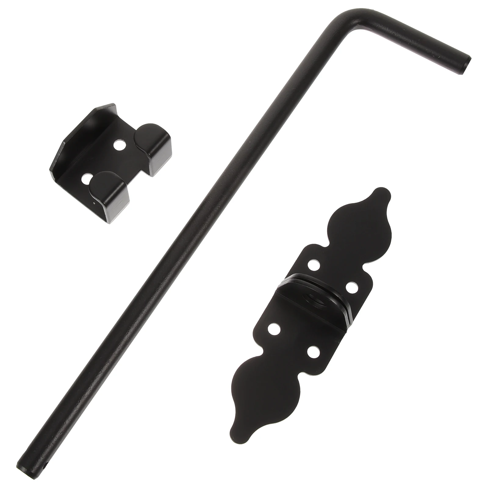 

12 Inch Black Floor Deadbolt Latch for Sliding Door Stopper Gate Hardware Fence Drop Rod Lock Cane Bolt F Type Durability Wood