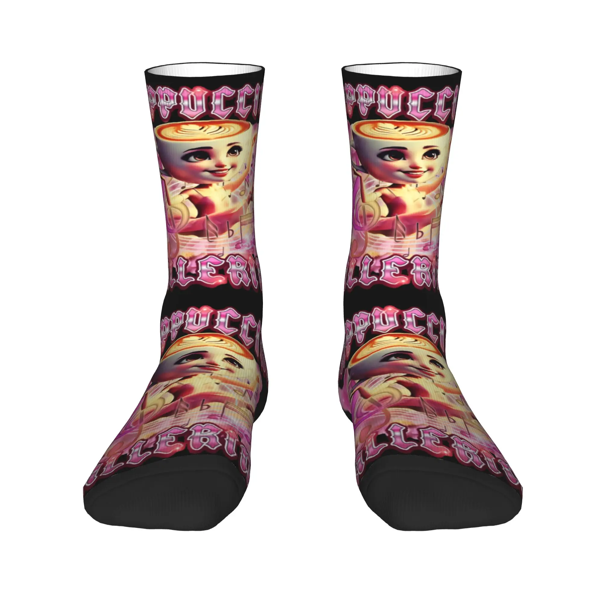 

Ballerina Capuchina Italian Brainrot Tung Tung Tung Sahur Mens Crew Socks Unisex Funny Spring Summer Autumn Winter Dress Socks
