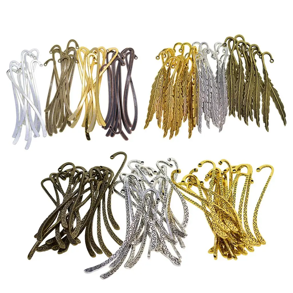 Zinc Alloy Metal Bookmark Hooks Pendant Book Marks Beads Jewelry Making Materials for DIY Crafters and Office Gift Stationery
