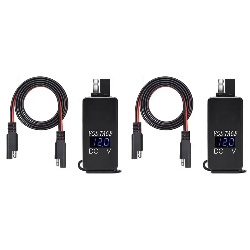 2X адаптер SAE на USB с вольтметром, быстросъемный разъем для мотоцикла с водонепроницаемым двойным USB-портом для смартфона.