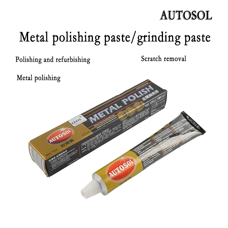 Imagem -03 - Autosol-metal Polishing Paste Creme Adequado para Alumínio Couro Polimento Automóvel 75ml 100g 1pc Aço Inoxidável