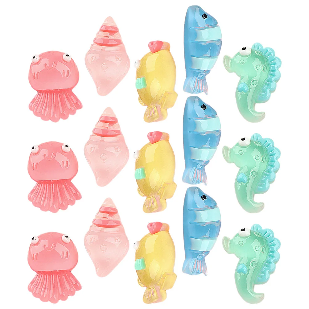 25 Pcs Luminous Seahorse Decorations Ocean Animal Ornaments Miniature Animals Figures Clothing Marine Accessories