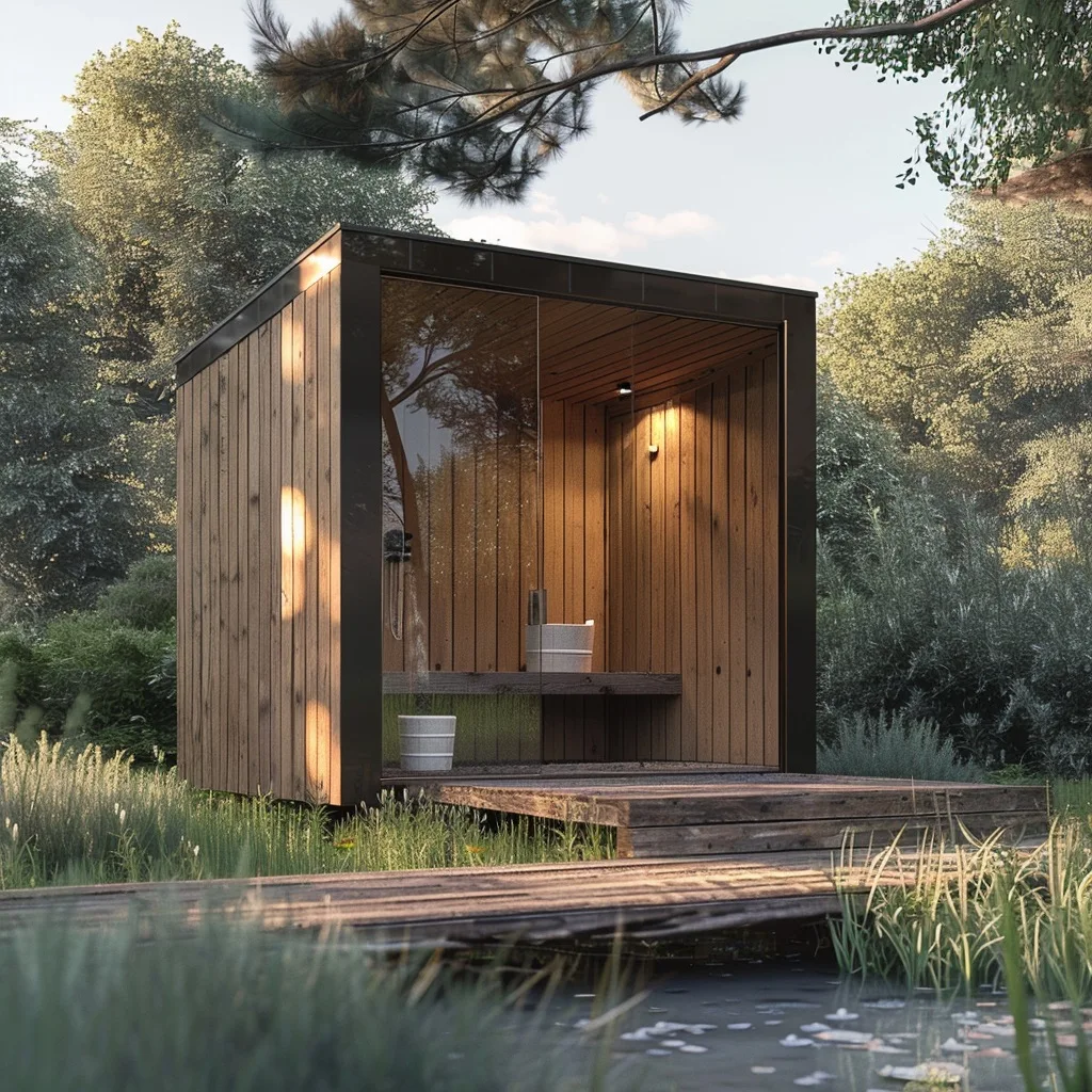Luxury Wooden Sauna Private Home Use Model Garden Series Backyard Home Smart Sauna