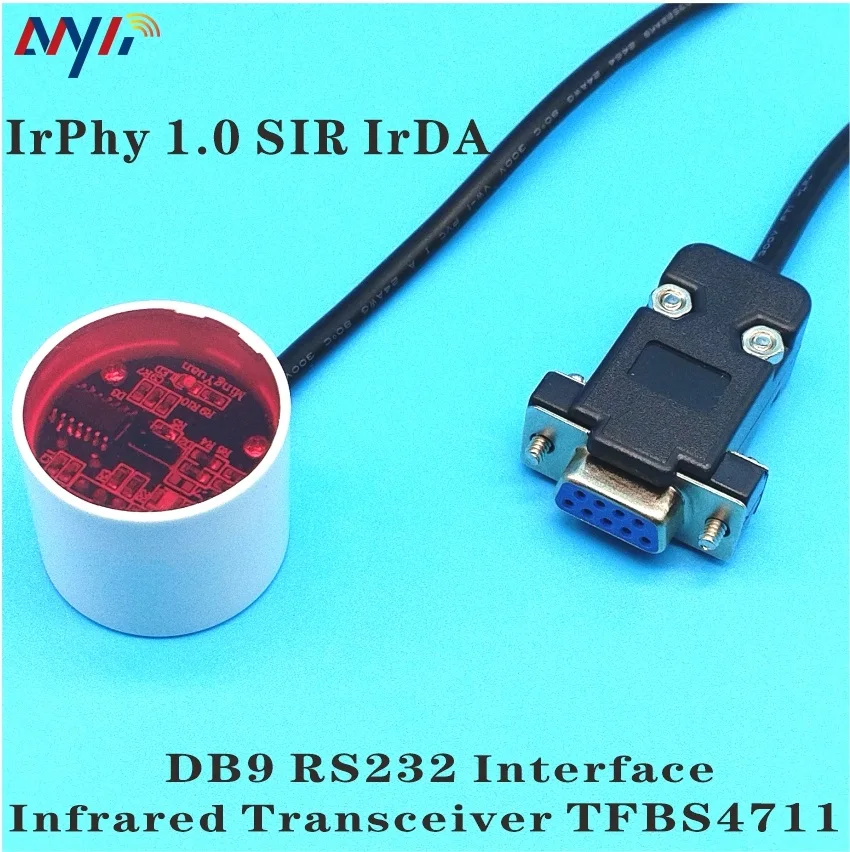 

RS232 DB9 Serial Infrared Transceiver IrPhy 1.0 SIR IrDA TFBS4711 up to 115.2Kbps link distance 1m optical probe