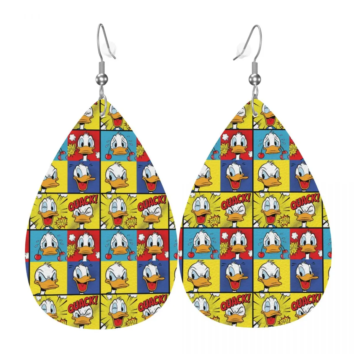 

Кожаные серьги-капли с Дональдом Даком для женщин, модные, забавные, мультяшные, легкие, для вечеринок и праздников