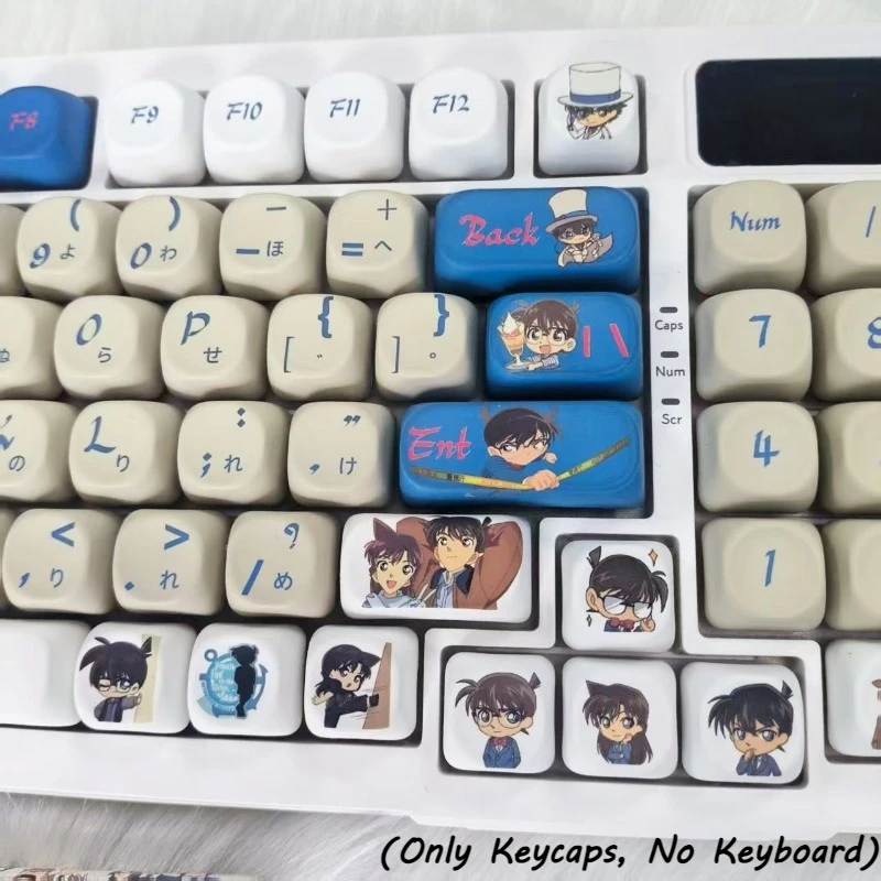 كونان خصم أنيمي موضوع أغطية المفاتيح للوحة المفاتيح الميكانيكية 129 مفاتيح MOA/الكرز ارتفاع Keycap مجموعة أنيمي البضائع #3
