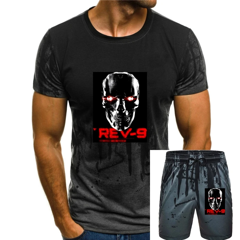 

Мужская футболка Terminator Dark Fate Rev 9 cyборг, мужская одежда Арнольда Шварценеггера из фильма, футболка