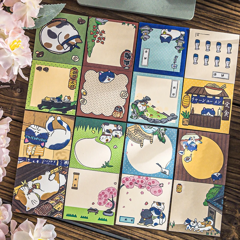 Japan Cat Style Cute Size Memo Pad Vintage Design Writing Message Paper for School Office Use Stationery Craft Supplies