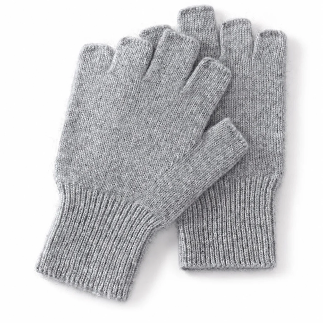 Half Finger Gloves Natural Stretch Cashmere Wool Blend Gloves Winter Gloves Warm For Daily Commute Short Outdoor Trips Adults