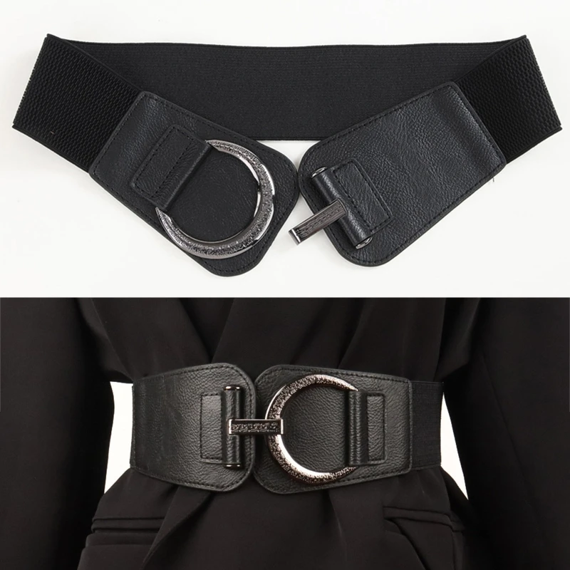 Women Skinny Waist Belt for Dresses Retro Elastic Ladies Waist Band Solid Color M6CD