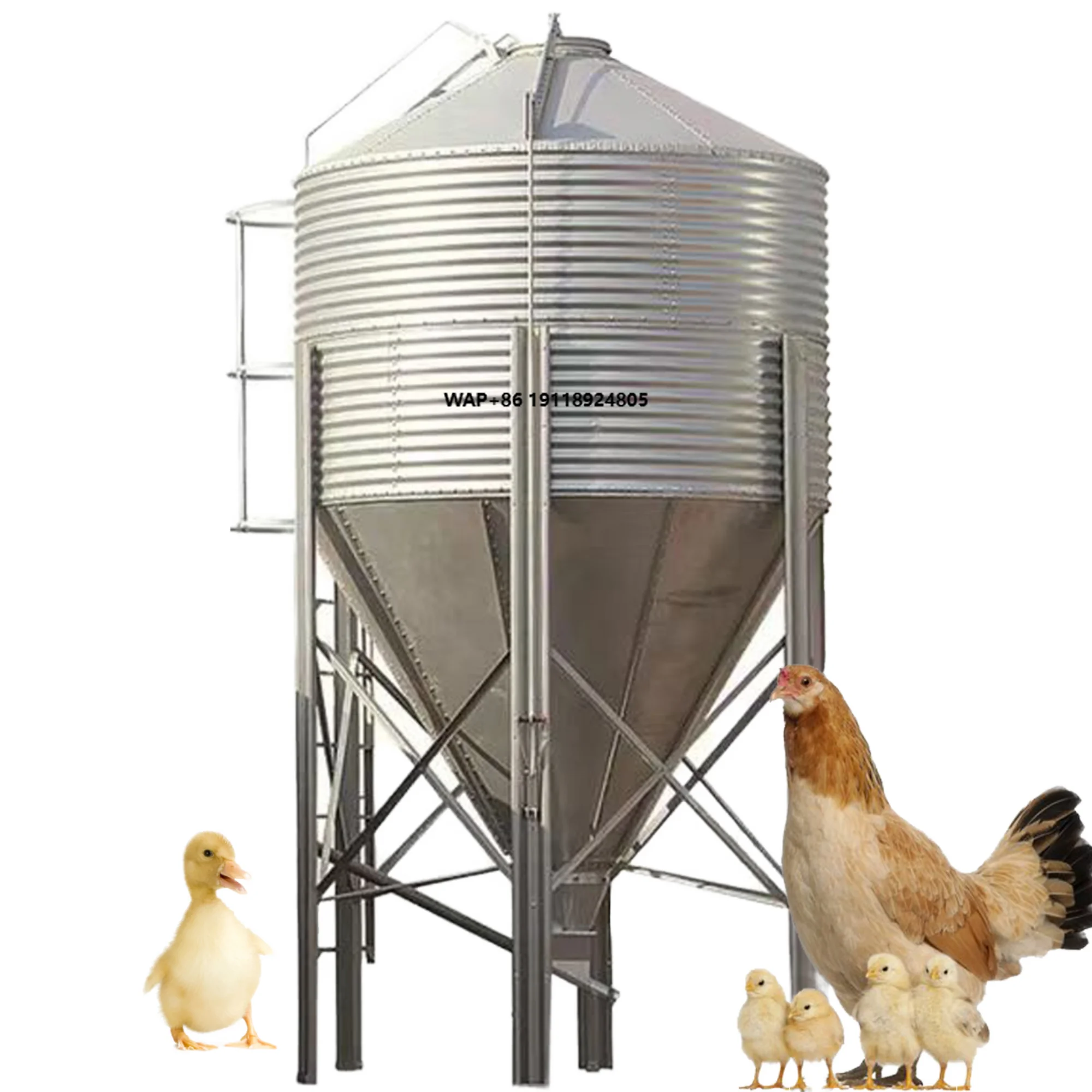 Bst Large-capacity Anti-corrosion Zinc-Coated Automated Large-scale Customized Feed Tower Poultry Farm 4.23-52.21m 15-20