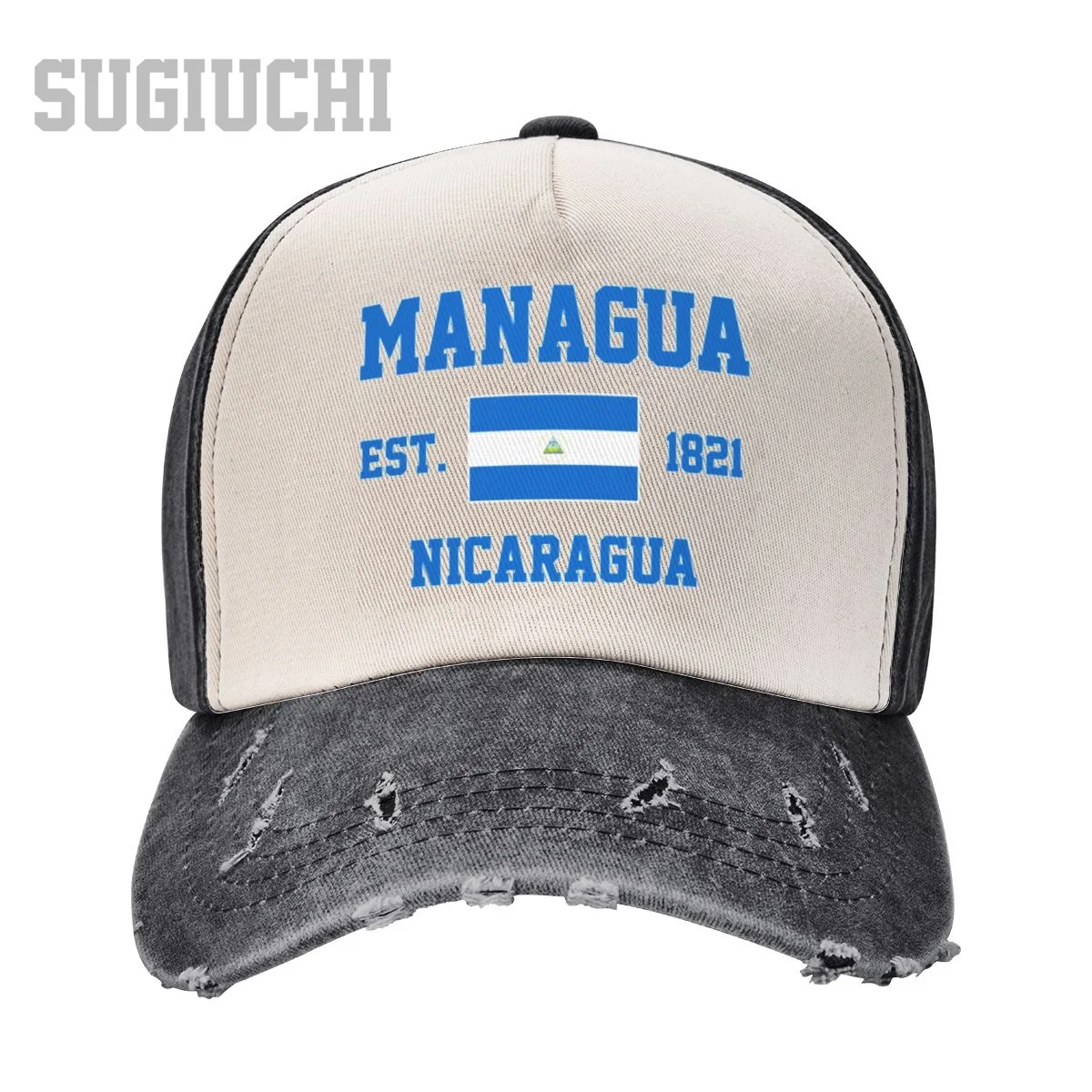 Unisex Baseball Cap Nicaragua EST.1821 Managua Capital Men Women Vintage Hats Washed Cotton Trucker Gift