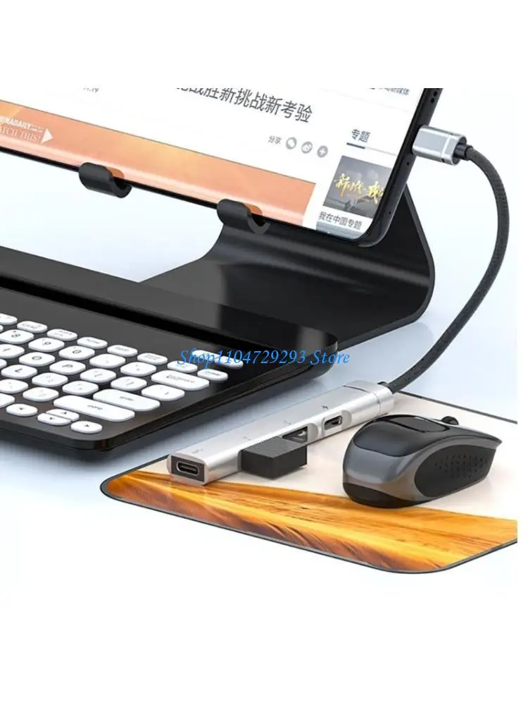 

Y2GD Type C to USB Hub Adapter for Phones, Tablets USB Devices to Your Type C Port Aluminum Alloy Shells Heat Sink