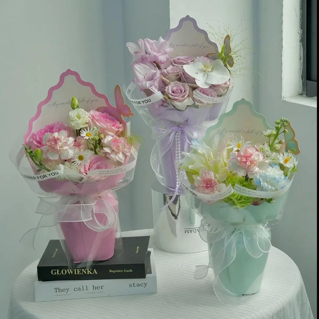 

[Nova] New Mother's Day Romantic Styling Butterfly Lace Popular Flower Shop Flower Bouquet Packaging Materials