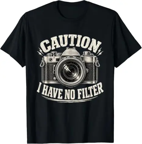 Vorsicht, ich habe keinen Filter – Lustiges Retro-Kamera-Fotografie-T-Shirt Y2k für professionelle Fotografen, Persönlichkeits-Outdoor-Kleidung T-Shirt – Detail 16