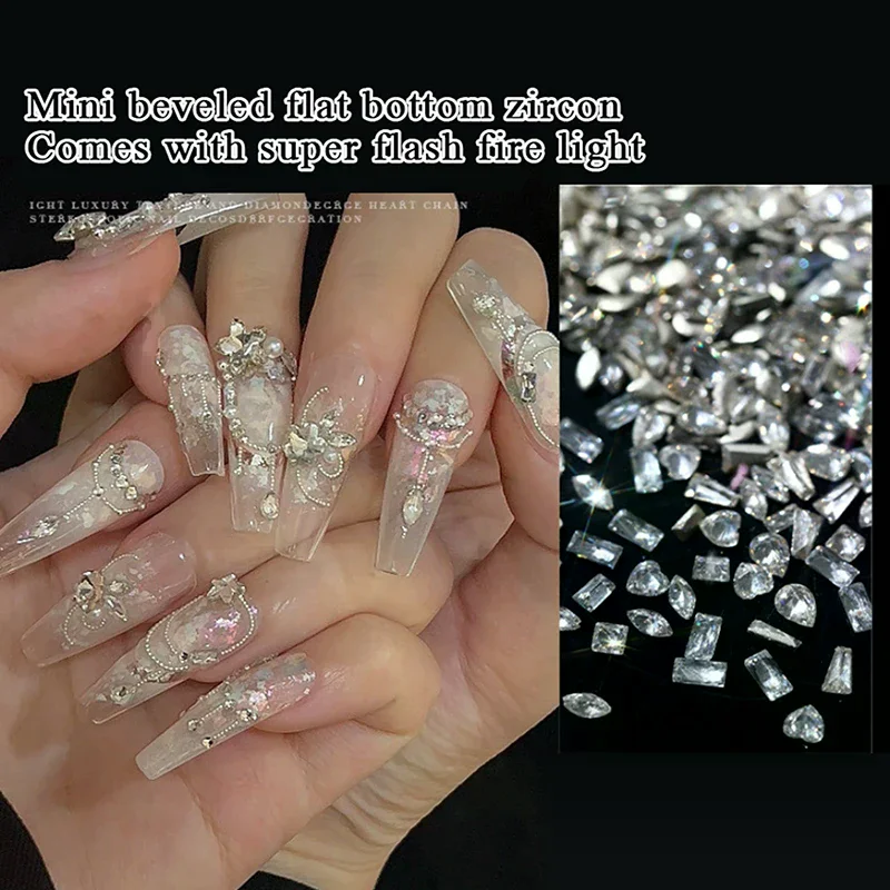 12 شبكة مختلطة صغيرة الزركون مسمار الحصان العين الأبيض الشمبانيا مسمار حجر الراين لامعة ملونة مسمار الأحجار الكريمة مسمار سحر #3