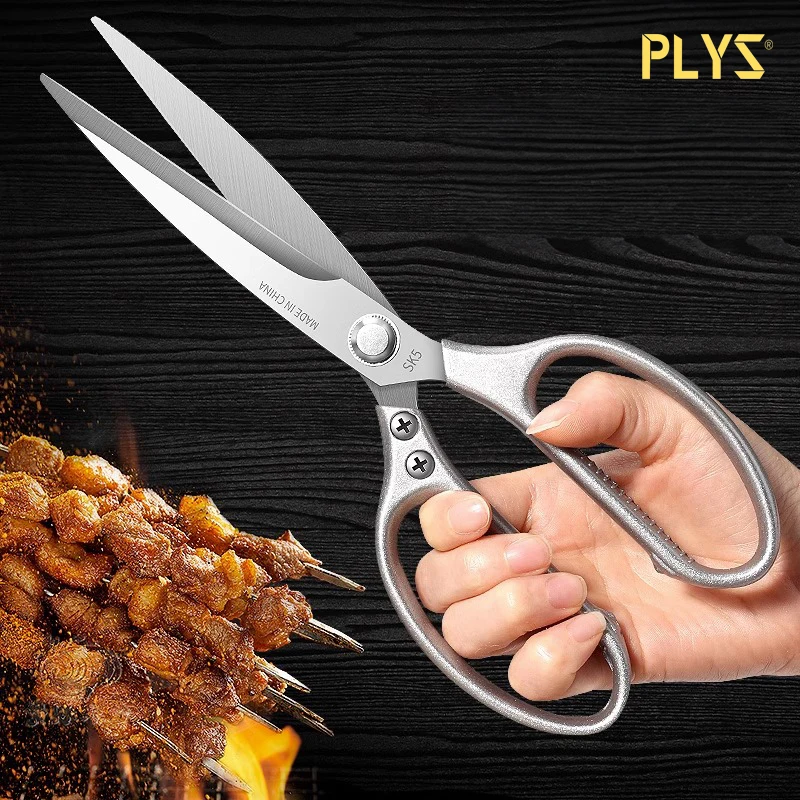 PLYS-Kitchen Powerful Scissors Chicken Bone Scissors Stainless Steel Multi-Function Bottle Opener Scissors Fish Scale Scissors