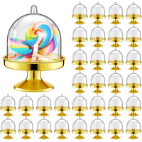 5/20Pcs Mini Candy Cupcake Stand Holder with Clear Lid Chocolate Dessert Display Tray Wedding Kids Birthday Party Decor Supplies