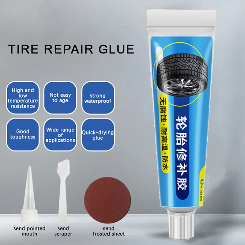 Black Tyre Repair Instant Car Tire Repair Glue Liquid Strong Rubber Glues Wear-resistant Rubber Non-corrosive Adhesive Glue