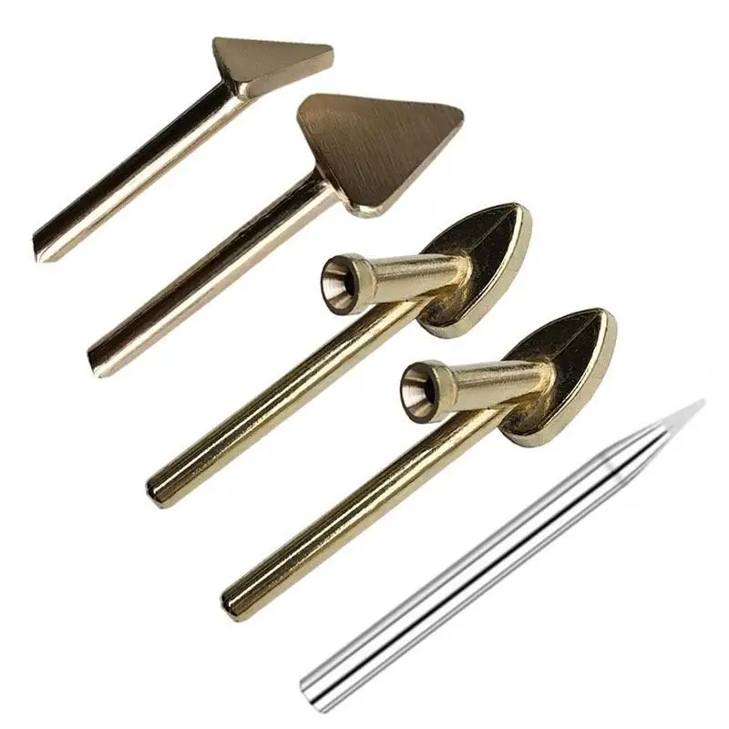 Triangle Soldering Iron Tips Car Bumper Repair Welding Head Flat Iron Tip For Leather Plastic Dent Removal Auto Repair Hand Tool