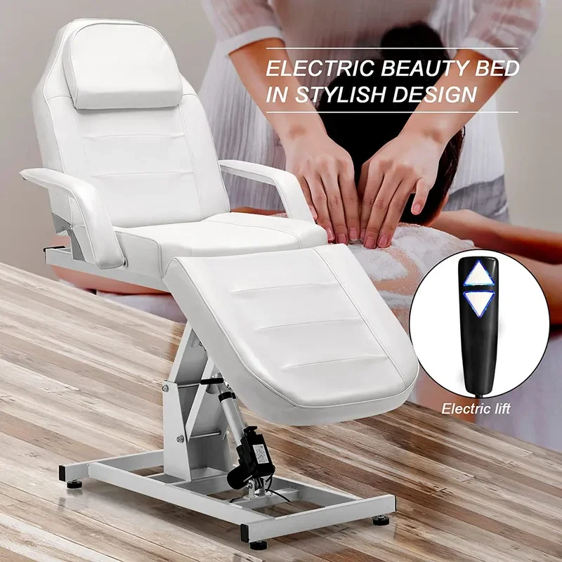 Factory direct sales electric beauty bed lifting can lie flat multi-angle adjustment with headrest and hole pattern
