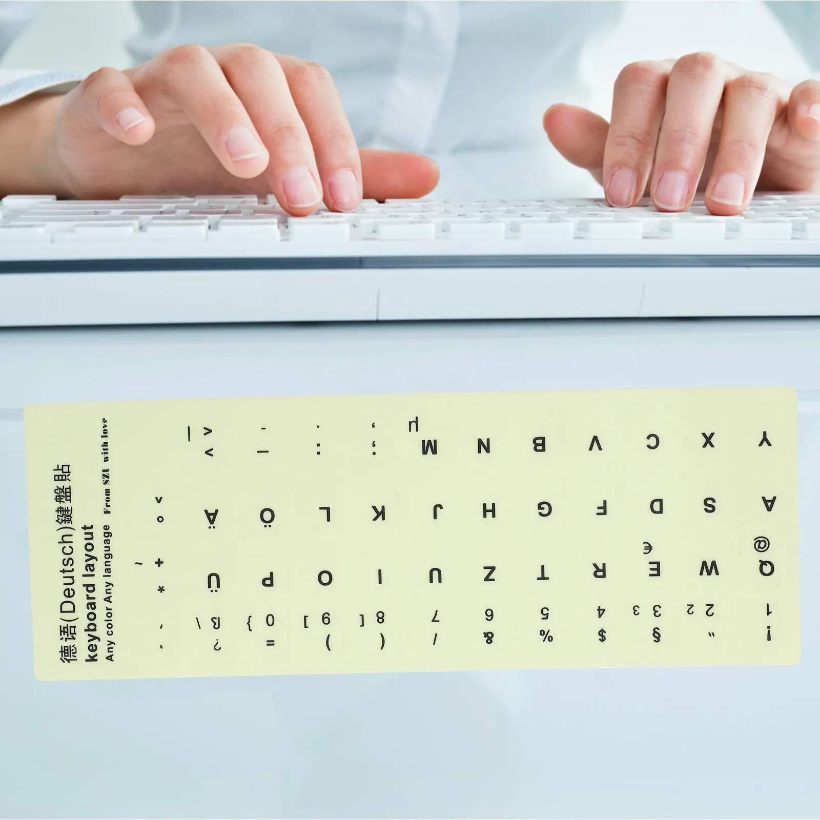1Sheet Keyboard Stickers Night Glow Keyboard Stickers For Office Worker Dark High Durability Adhesive