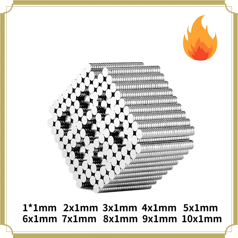 6x1mm Thin Neodymium Strong Magnets 2*1 5x1 3*1 Permanent Round Magnet 1*1 7x1 4x1 Disc Powerful Magnetic Magnet 8*1 9*1 10*1