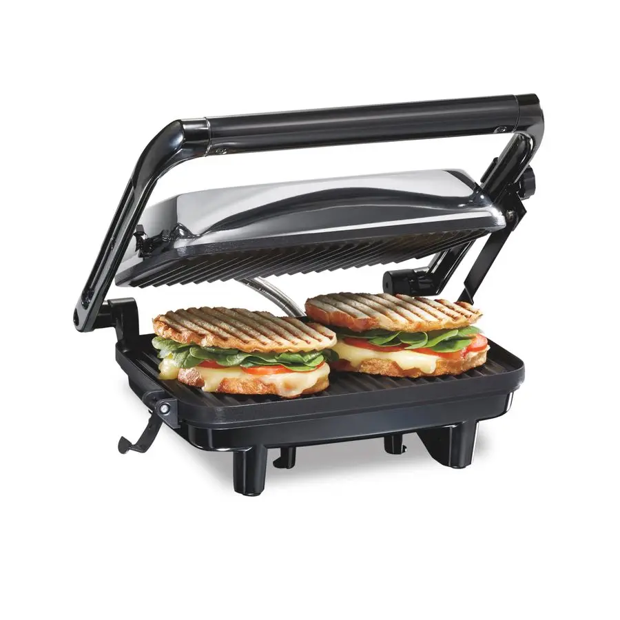 

Panini Press Sandwich Maker amp Electric Indoor Grill with Locking Lid, Opens Wide to Fit Any Thickness for Quesadillas, Burgers