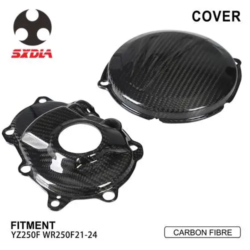 Funparts Carbon Fiber Engine Guard Cover Left Right Side Engine Case Covers Protector For YAMAHA YZ250F WR250F YZ WR 250F