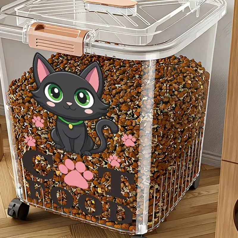 

〔20E〕|Cat Food Container Surface Sticker Reusable Cute Label for Pet Food Storage Kitchen Pantry〔25〕