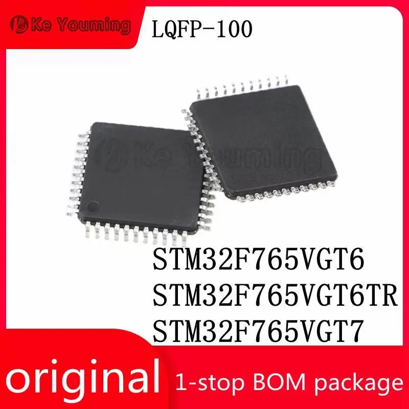 Integrated Circuit IC Memory NOR Flash Components, STM32F765VGT6, STM32F765VGT6TR, STM32F765VGT7, LQFP-100, 1Pc