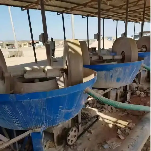 Arfica Rock Gold Processing Plant Vertical Gold Ore Grinding Stone Grinder 1600 Model Double Roller Wet Pan Gold Mill Machine