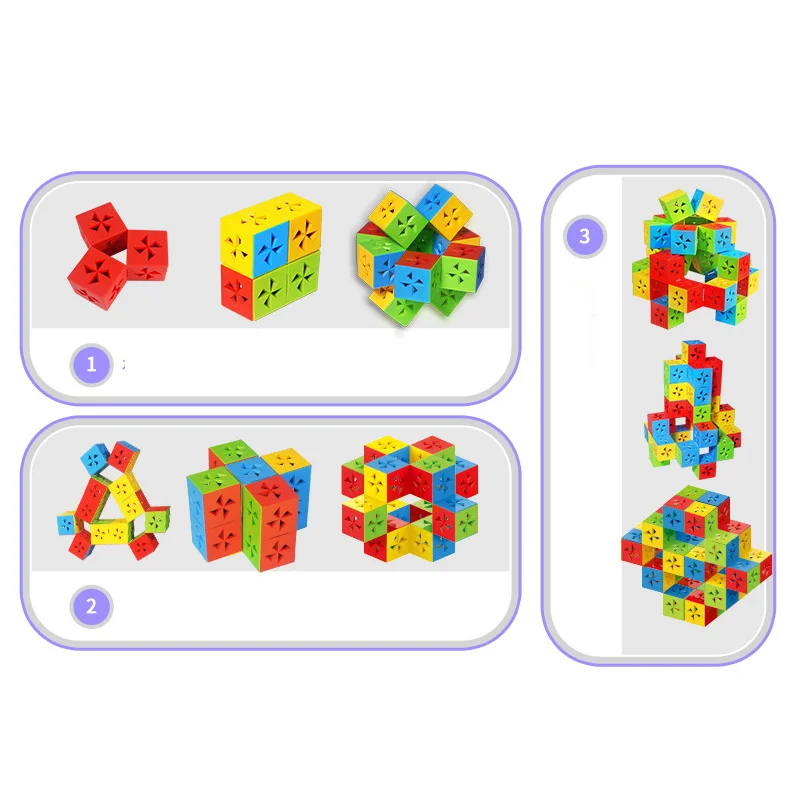 3D Variable Magic Cube Toy Geometry Infinite Magic Changeable Cube DIY Assembly Building Blocks Children Educational Toys Gifts