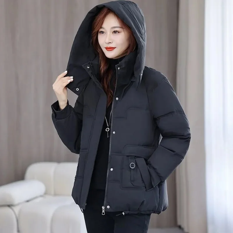 Down Red Cotton-Padded Jacket 2024 New Short Cotton-Padded Jacket With Loose And Thick Warm Fashion Winter Women Coat