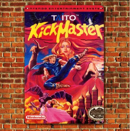 

1p,Kick Master Nes Ретро видеоигры металлический плакат жестяная вывеска (размер 20x30 см)