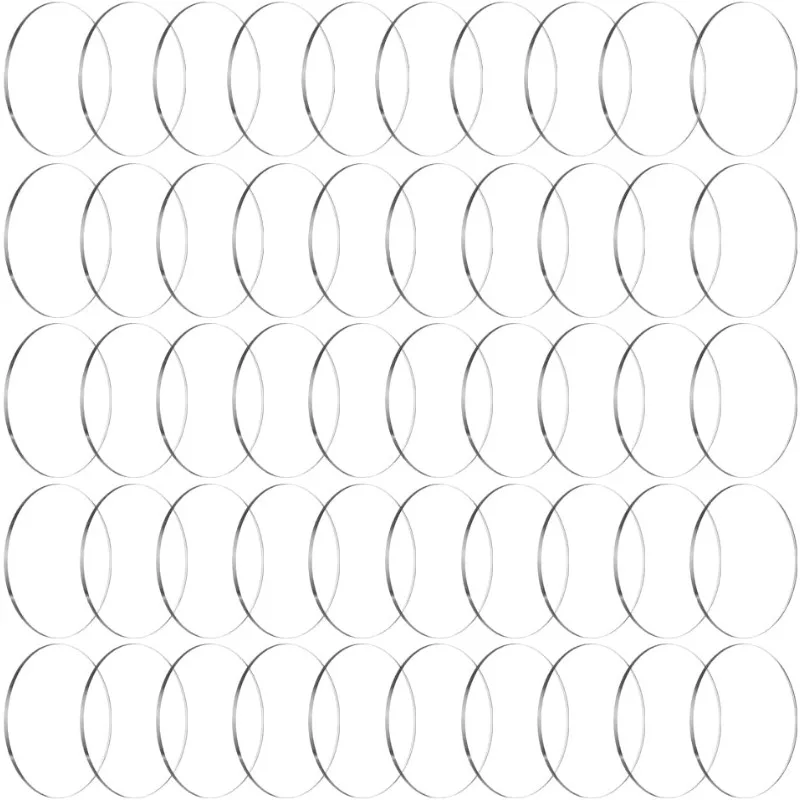 50Pcs 40x2mm Clear Round Miniature Bases Circular Acrylic Model Bases Flat Round Model Display Base for Wargaming